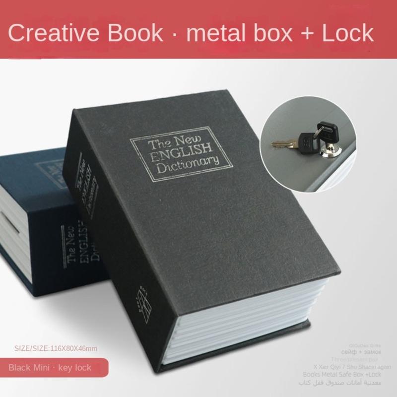Product Introduction of Hide  Change Storage Box Lock & Key Safe Secret Stash Booksafe Savings Bank Piggy Bank Simulated Book Safe Metal Box Safe Diversion Dictionary Hollow Book 14
