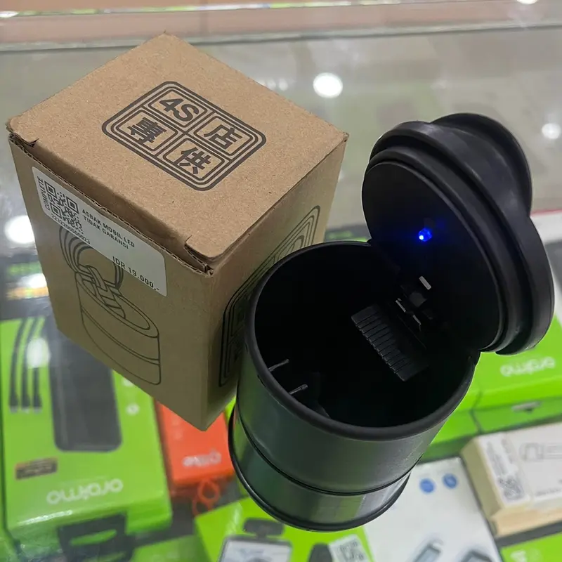 ASBAK MOBIL LED BLUE With Light Universal Kedap aroma Car 0