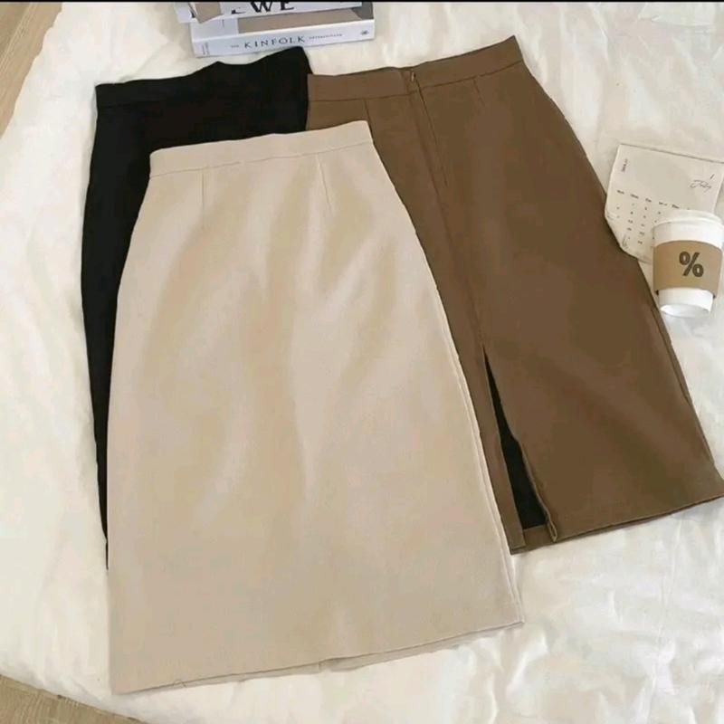  Chân váy chữ A dài suông xẻ tà sau chất ford chéo dài 65cm Chân váy midi phong cách vintage nhẹ nhàng tôn dáng C3 Nữ Women Chân Váy Khuy Voan Voi Doll 