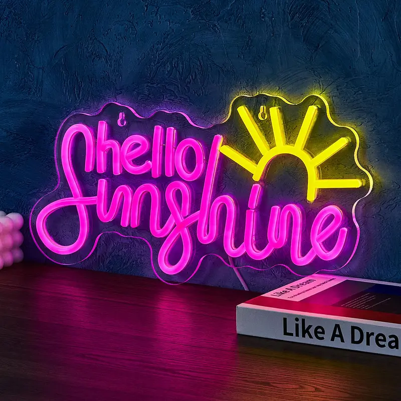 Hello Sunshine Neon Sign, 1 Count USB Powered Neon Sign, Decorative Neon Sign for Home Party & Shop & Bar & Beach, Home Decor, Room Decor 4