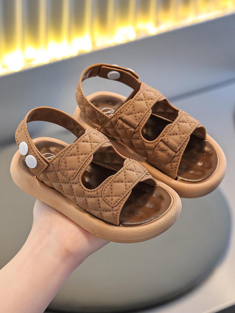 Product Introduction of Unisex's Summer Fashionable Quilted Design Quilted Sandals, Casual Soft Sole Sandals for Beach, Non-slip Sandals for Boys & Girls 6