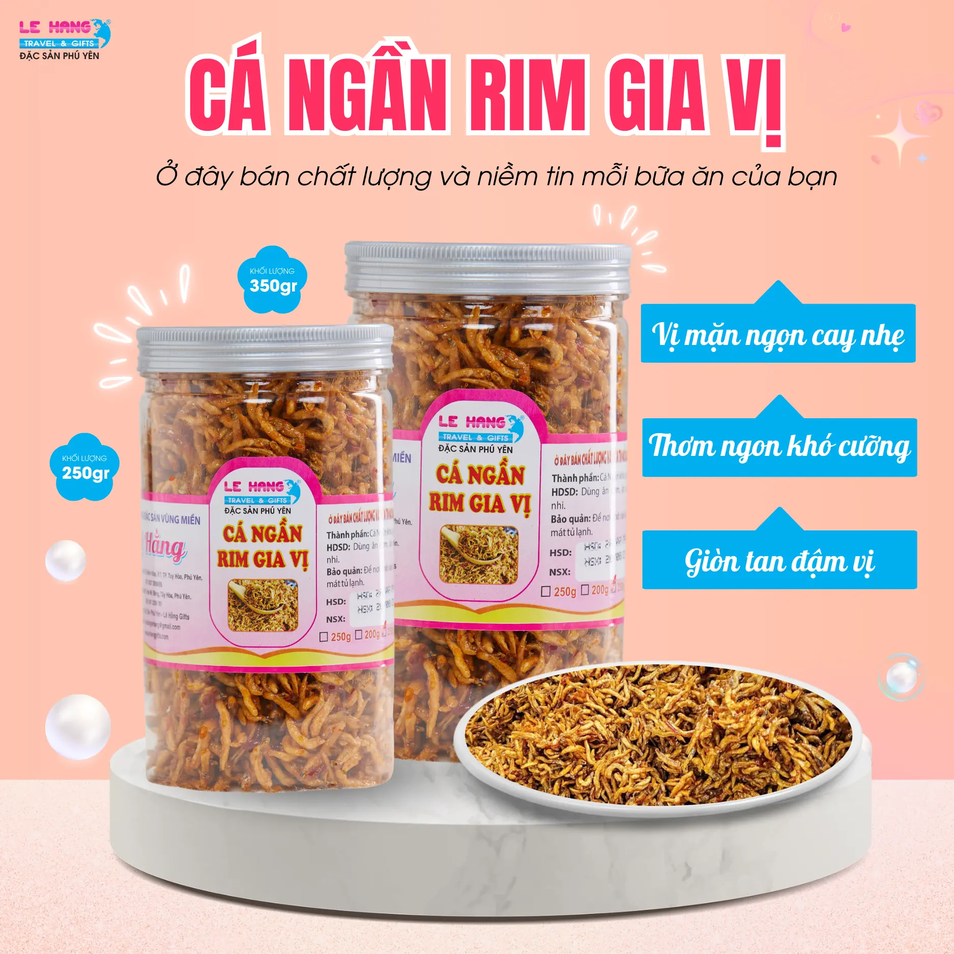 Cá cơm ngần rim gia vị ăn liền, giòn tan đậm vị - Lê Hằng Gifts