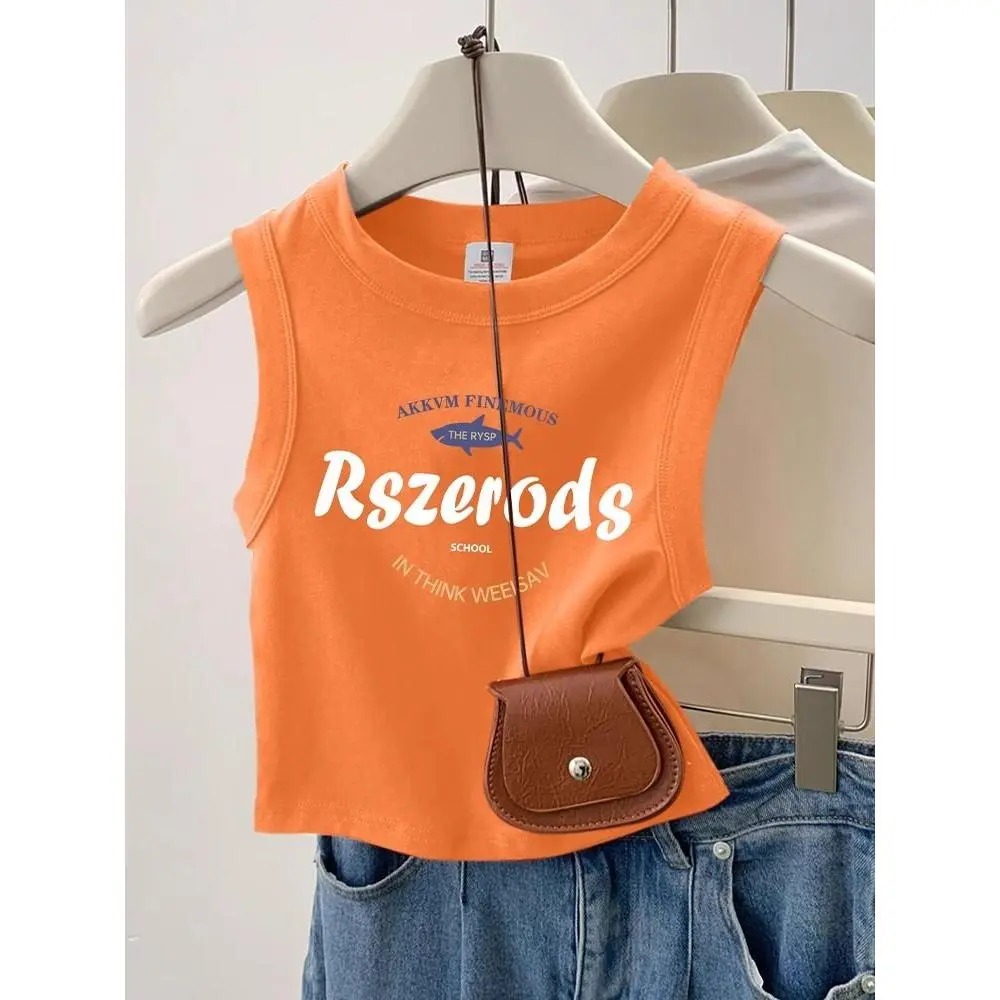 [High Quality] Women's Camisole Smooth Cool Cotton Women's Tank Top Suitable for Gym or Outing Dopamine Style Hot Girl Short 2025 Summer Inner Wear Sleeveless Camisole Outer Wear Top