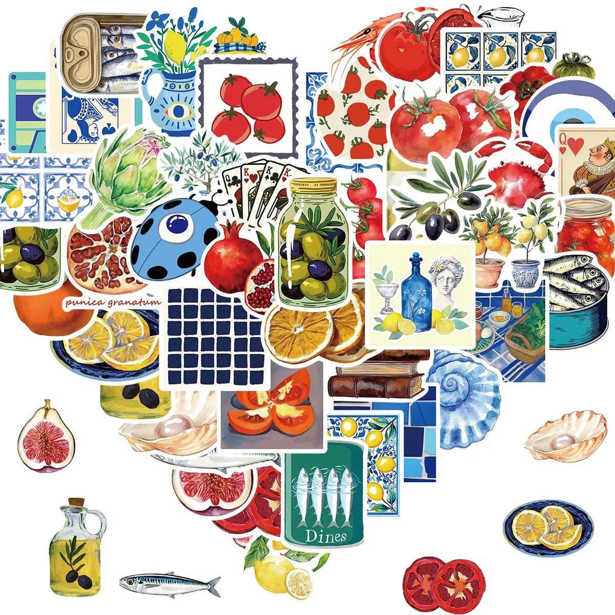 Food Pattern Design Sticker, 50/1200pcs Waterproof Self Adhesive Decor Paper, Decor Sticker for Gift Greeting Card Water Bottle Laptop Phone