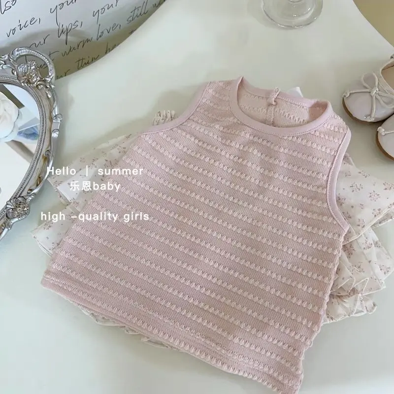 Ready Atasan Setelan Gaya Musim Panas Bayi Perempuan + Celana Pendek Kuncup Bunga Dua Potong Set Pakaian Musim Panas Baru yang Lucu dan Menggemaskan Cewek 1