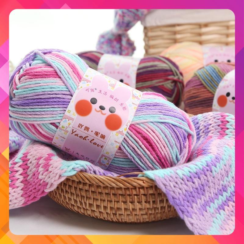 Cuộn len Yaoh loang 100gram nhiều màu sắc co crochet