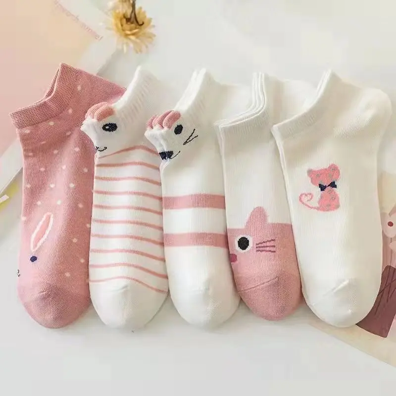 ถุงเท้า 1เซต 10คู่ ถุงเท้าแฟชั้น ใส่สบาย ลายใหม่ สีหวานสุด น่ารัก ฝ้าย Clothing ผู้หญิง เสื้อผ้า