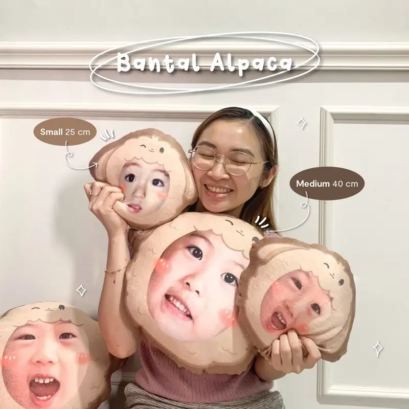 Bantal Boneka Alpaca Series Custom Kepala Kpop / Thaienthu / NCT Kids / EXO / BTS Notte 1