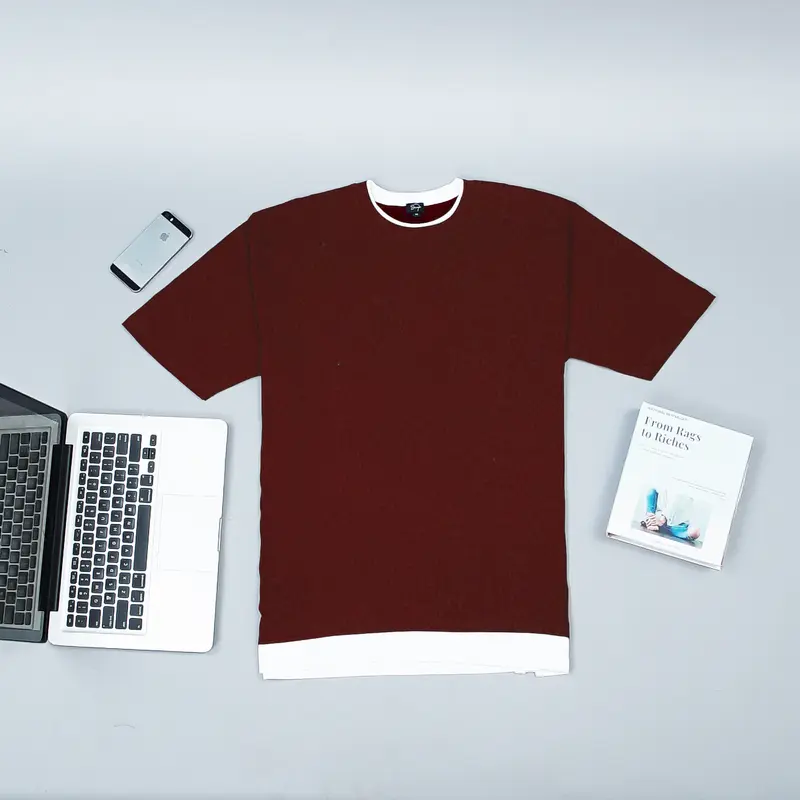 Glenca Series - MERAH MAROON kaos polos oversize t-shirt warna marun putih lengan pendek 1