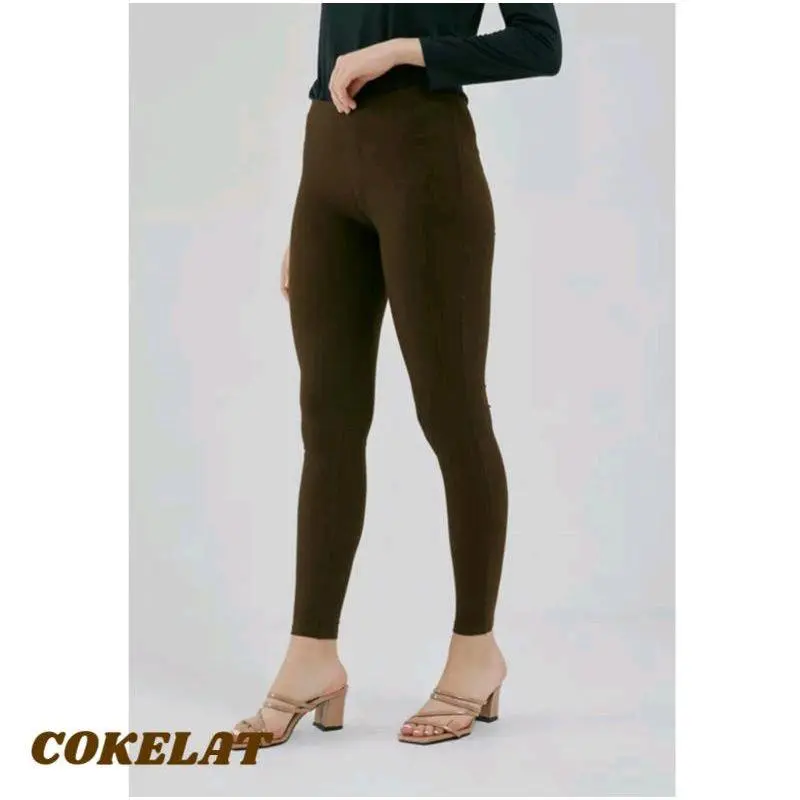 Legging Panjang Bahan Spandex Licin Premium/ Leging Polos/ Rekomendasi Legging wanita/ Legging olahraga Dewasa Celana Dalaman Lembut Standar Nyaman Tebal Fit Basic Legging Panjang anggun regular daily regular Hitam zumba Cewek 7