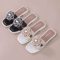 Gambar OKAIDO OFFICIAL STORE Sandal Flat Wanita Cewek Perempuan Bahan Karet Gaya Fashion Korea Style dan Motif Bunga - Hitam, 36-37 dari OKAIDO Official Store Kab. Tangerang 2 Tokopedia