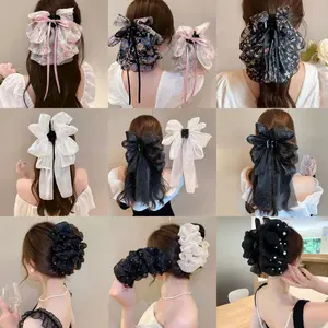 [KIDSFASHIONKOLEKSI] Jepit Rambut Wanita Korean Style Motif Pita Jumbo Polos & Blink