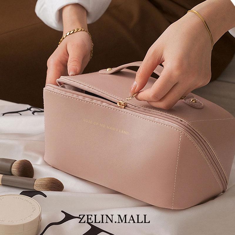 Tas Kosmetik Perjalanan Besar untuk Wanita Pu Kulit Organizer Kosmetik Kantung Penyimpanan Tas Rias Berkapasitas Tinggi Untuk Kotak Rias Wanita 6