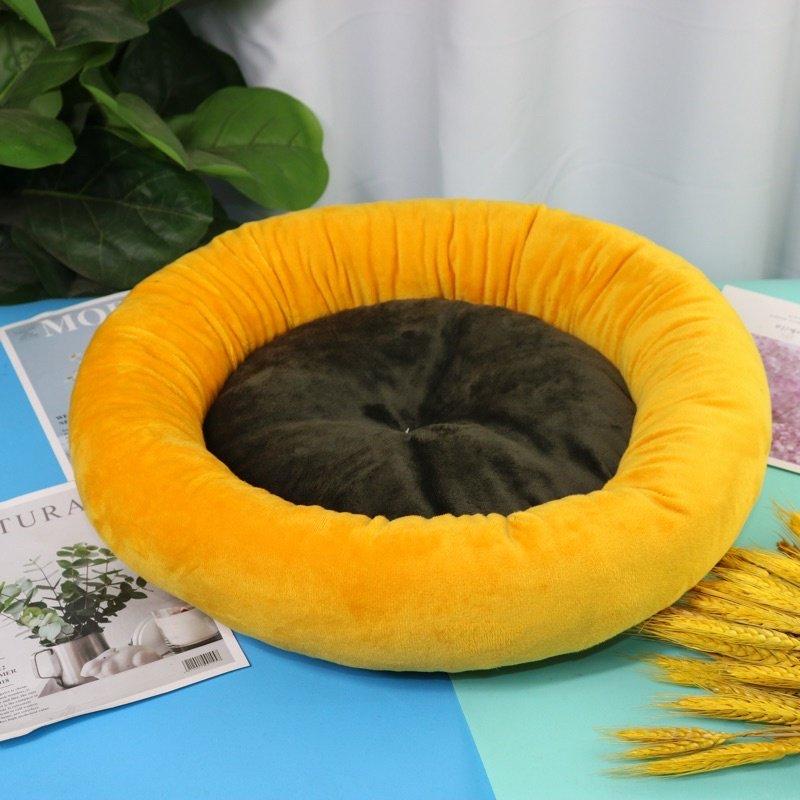 Nệm nằm, Đệm gối nằm thảm lót hình tròn nhồi bông dành cho chó mèo thú cưng