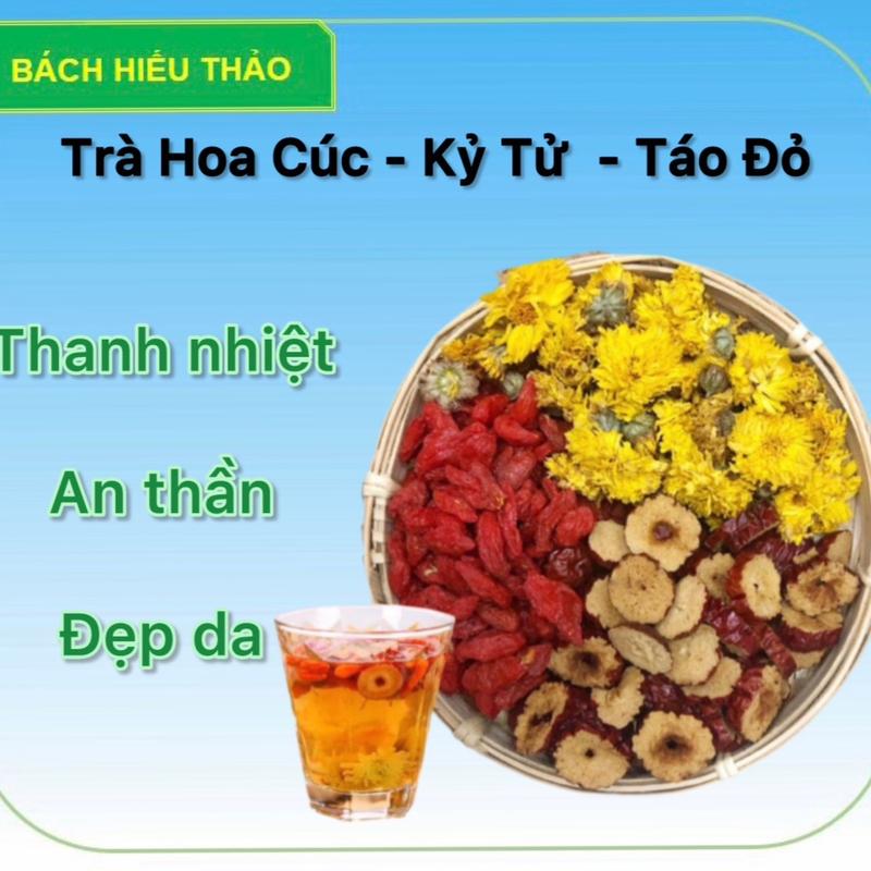 Trà Hoa Cúc Táo Đỏ Kỹ Tử Bách Hiếu Thảo Thanh Nhiệt, An Thần, Đẹp Da Nước Trà Tea Chè khô Chua traho