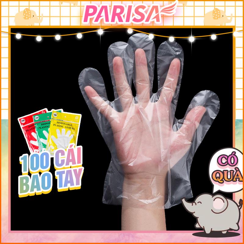 1 Bịch 100 Cái Găng Tay Nilong PE Trong Suốt Dùng 1 Lần 2470 - PARISA