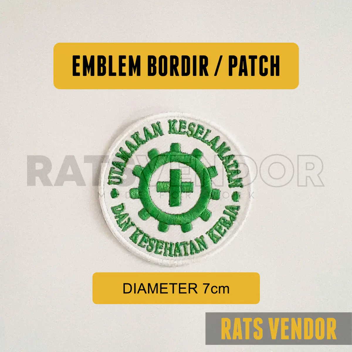 Emblem Bordir Patch Logo K3 Bulat Untuk Aksesoris Tempelan Perlengkapan Wearpack Safety