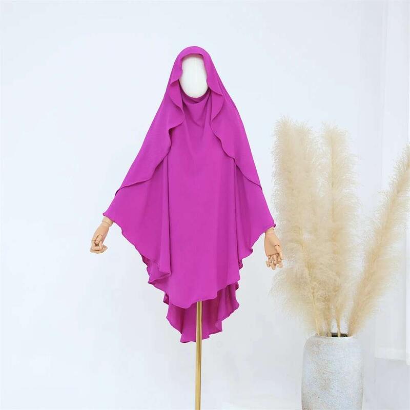 Product Introduction of Ramadan Solid Khimar Abaya Dubai Niqab Turkey Arabic Muslim Hijab Islam Prayer Clothes For Women Djellaba Turban Musulmans Femme 21