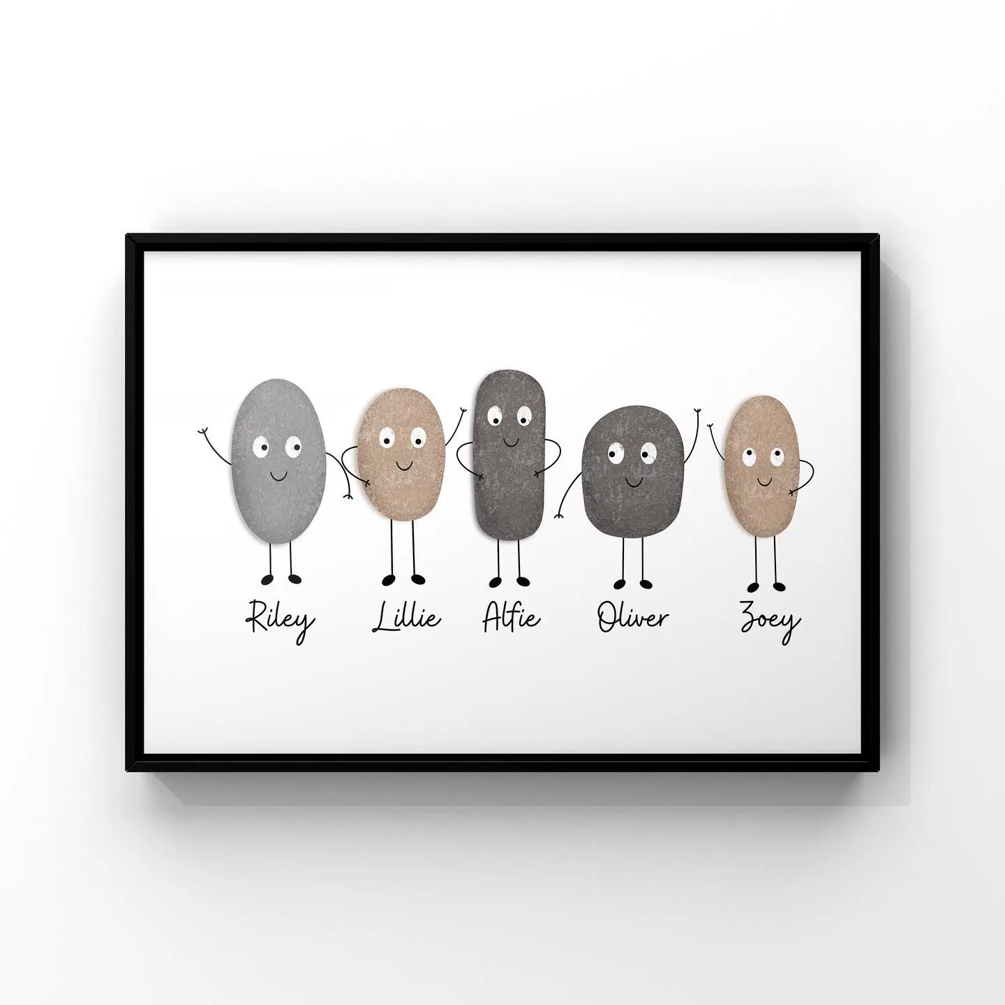Personalised stone family Print