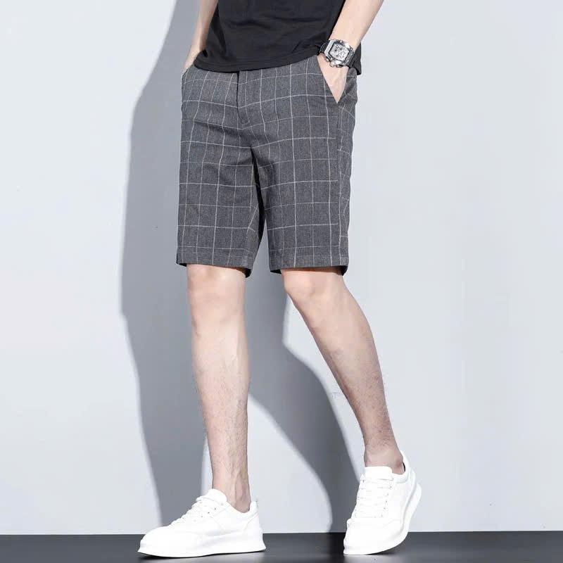QUẦN ĐÙI VẢI SỌC CARO NAM SHORT TÂY ÂU DÁNG HÀN WIN 69 HÀNG LOẠI TỐT CHẤT LƯỢNG Menswear Loang X3 Ong Màu Đen Màu Trắng Quần ngắn quần lửng