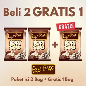 (GRATIS 1 BAG) Permen Espresso Rasa Kopi Susu Coffee Candy isi 50 butir x 3 bag