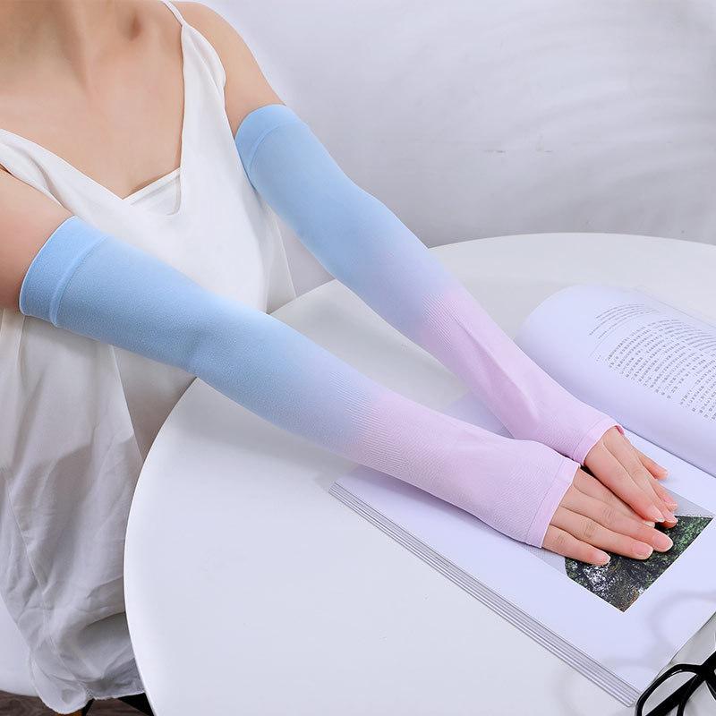 Product Introduction of Tay Áo Băng Chống Nắng, Dành Cho Nam Và Nữ, Chống Tia UV, Hở Ngón, Thích Hợp Để Đạp Xe Ngoài Trời, Làm Bằng Lụa Lạnh, Bao Gồm Găng Tay Áo Khoác Ngoài 3