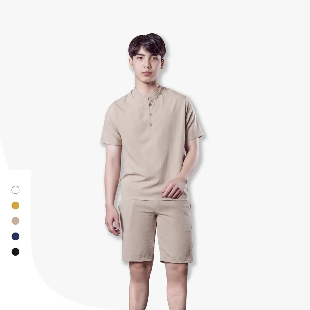 Đồ bộ đũi nam cổ tròn chất vải đũi thái loại dày đẹp hàng hot trend