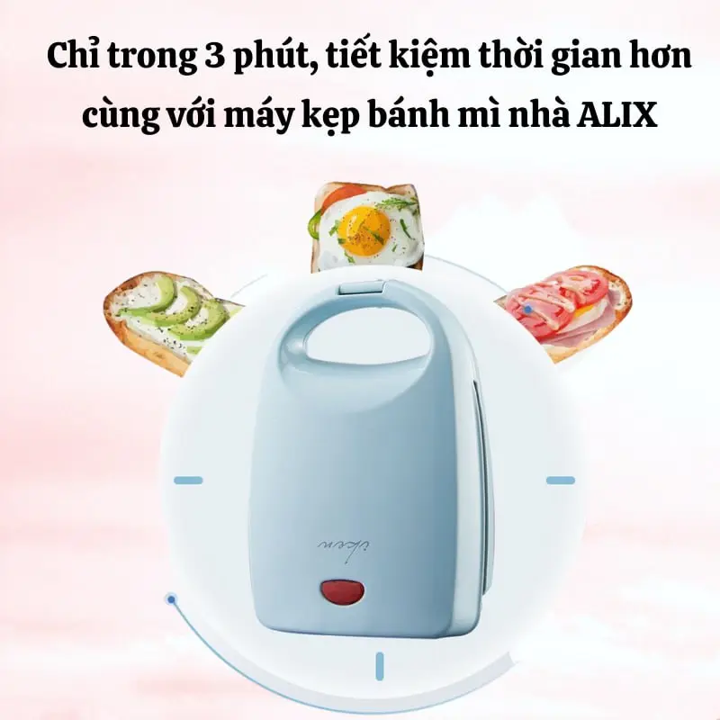 Máy Kẹp Bánh Mì Chống Dính Tốt Nướng Nhanh Chín Đều 5