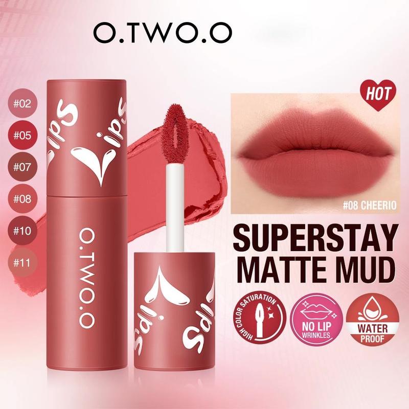 O.TWO.O Velvet Matte Liptint Lip & Cheek Mud Lip Gloss Lipstick Bibir Lipstik 0