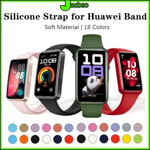 Original Rubber Band Strap for Huawei Band 10 /Huawei Band 9 /Huawei Band 8 /Huawei Band 10 9 8 NFC/Huawei Band 7 /Huawei Band 6 Sport Soft Silicone Wristbands Bracelet Belt Accessories Tali Jam Tangan Smartwatch for Honor Band 7 6