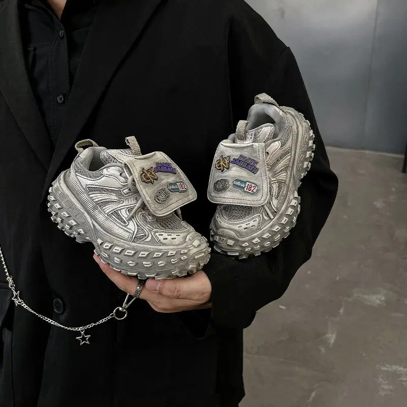 Giày Thể Thao Thời Trang, Bajia, Dành Cho Trẻ Em, Nhẹ, Dad Shoes, Thích Hợp Cho Mùa Lò Xo Và Mùa Thu, Hàng Mới Về, Không Trơn Trượt, Thích Hợp Cho Bé Trai Và Bé Gái, Thiết Kế Hợp Xu hướng Kiểu Lật, Giày Chạy Bộ Thể Thao Cũ