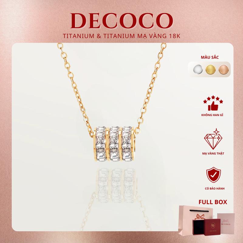 KHÔNG ĐEN GỈ - Vòng cổ, Dây Chuyền, Trang Sức Nữ BLING RING titan không đen gỉ De Coco (kèm Túi giấy + Hộp + Thiệp) Women Jewelry Chain DECOCO