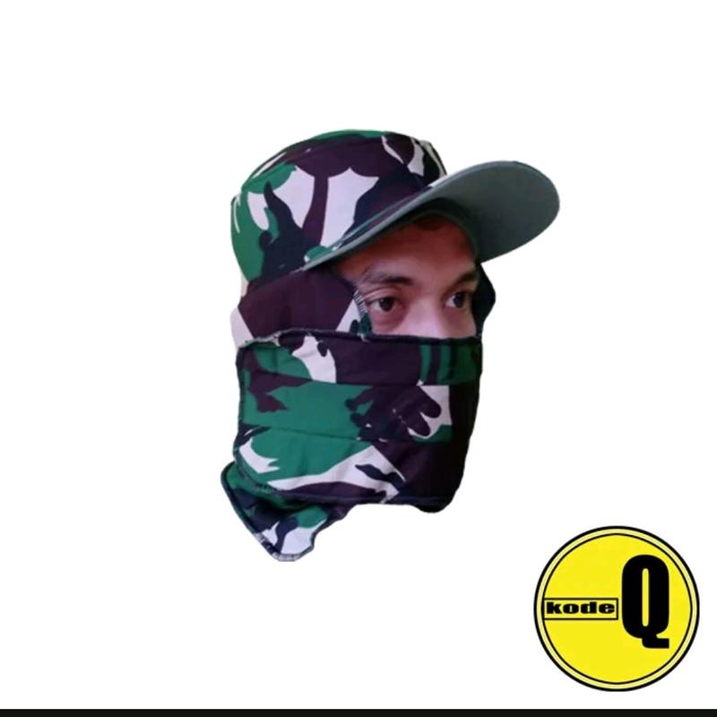 Topi Jepang Masker Loreng TNI untuk Aktivitas Outdoor - Trucker 2