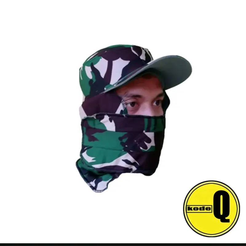 Topi Jepang Masker Loreng TNI untuk Aktivitas Outdoor - Trucker 2