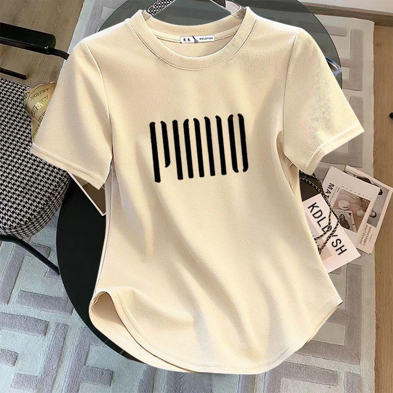 Product Introduction of Áo Thun ngắn Tay Dáng Ôm Vòng Cung, Bộ Sưu Tập Mùa Hè 2024, Quần Áo Nữ Ngoại Cỡ Cô Gái Đầy Đặn, Áo Thun Tay Lửng Hợp Xu hướng 100,00kg 1