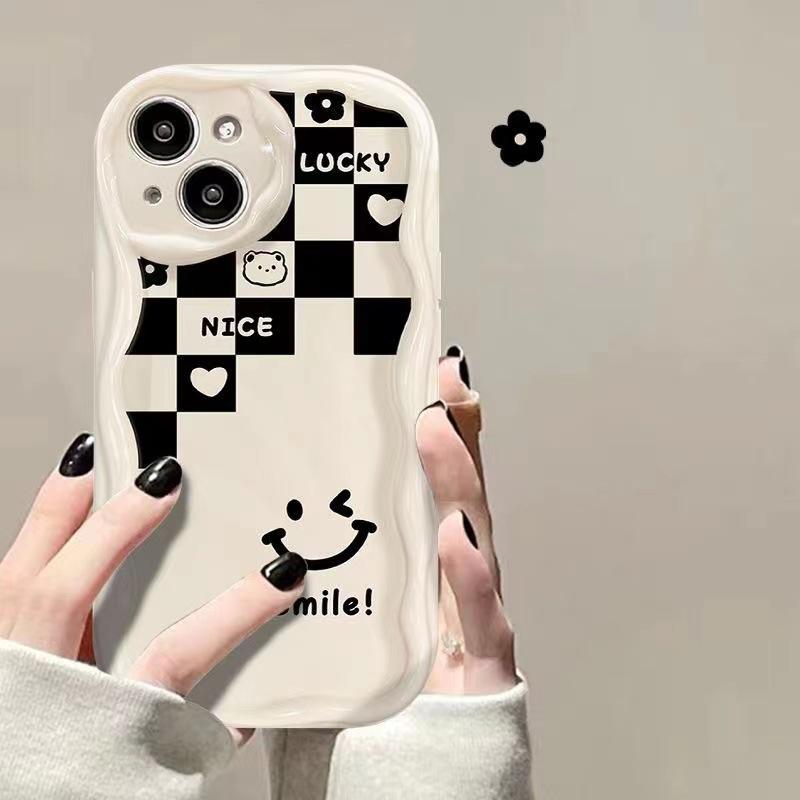 Product Introduction of Ốp Lưng Apple iPhone, Thiết Kế Mặt Cười Kẻ Sọc, Thích Hợp Cho Apple iPhone 11, 12, 13, 14, 15, Pro Max, iPhone 7, 8 Plus, X, XR, XS Max, 12 Mini, Ốp Lưng Bao Gồm Tất Cả, Dễ Thương 2