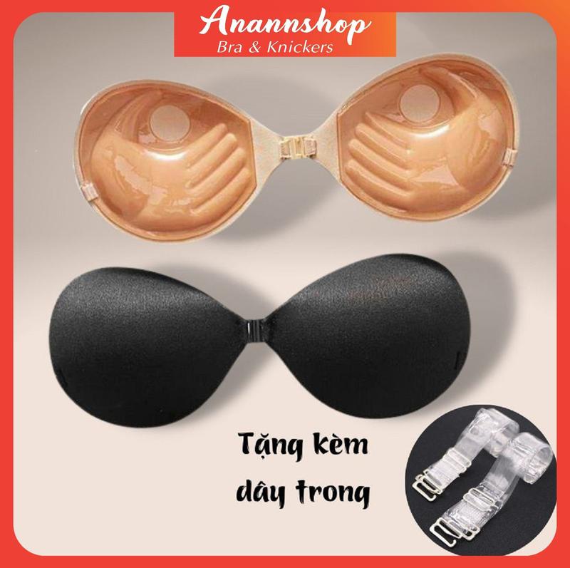 Áo Lót Dán Nâng Ngực Silicon - ÁO BRA DÁN NGỰC SILICON CÀI TRƯỚC KHÔNG GỌNG HÌNH BÀN TAY P29 (kèm dây trong) Nữ Kem Women Kaki cup