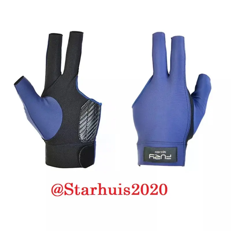 Fury Pro Glove - Open Finger - Sarung Tangan Biliar Billiard Pool Gloves Hitam dan Biru Ball 3