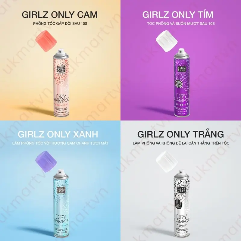 Dầu Gội Khô Girlz Only Party Nights / Dawn 'Til Dusk / Dazzling Volume / No Residue Nude 200ml 3