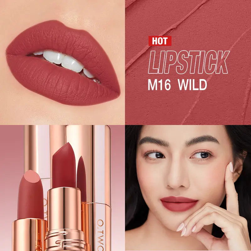 O.TWO.O Long-lasting (Need to Wait For Drying)Velvety Mist Texture Lock-in Makeup Technology Misty Kiss Lock Color Matte Lipstick Lipstik Glaze Gloss Kosmetik Liquid 4