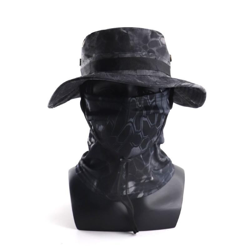 Bộ Mũ Boonie Chiến Thuật Camo, Mùa Hè, Mũ Bucket Câu Cá Đa Năng Có Chống Tia UV, Mũ Chống Nắng Quân Đội Thoáng Khí, Khăn Quàng cổ Ma Thuật, Để Sử Dụng Ngoài Trời ATK combo ghim cài quần 3