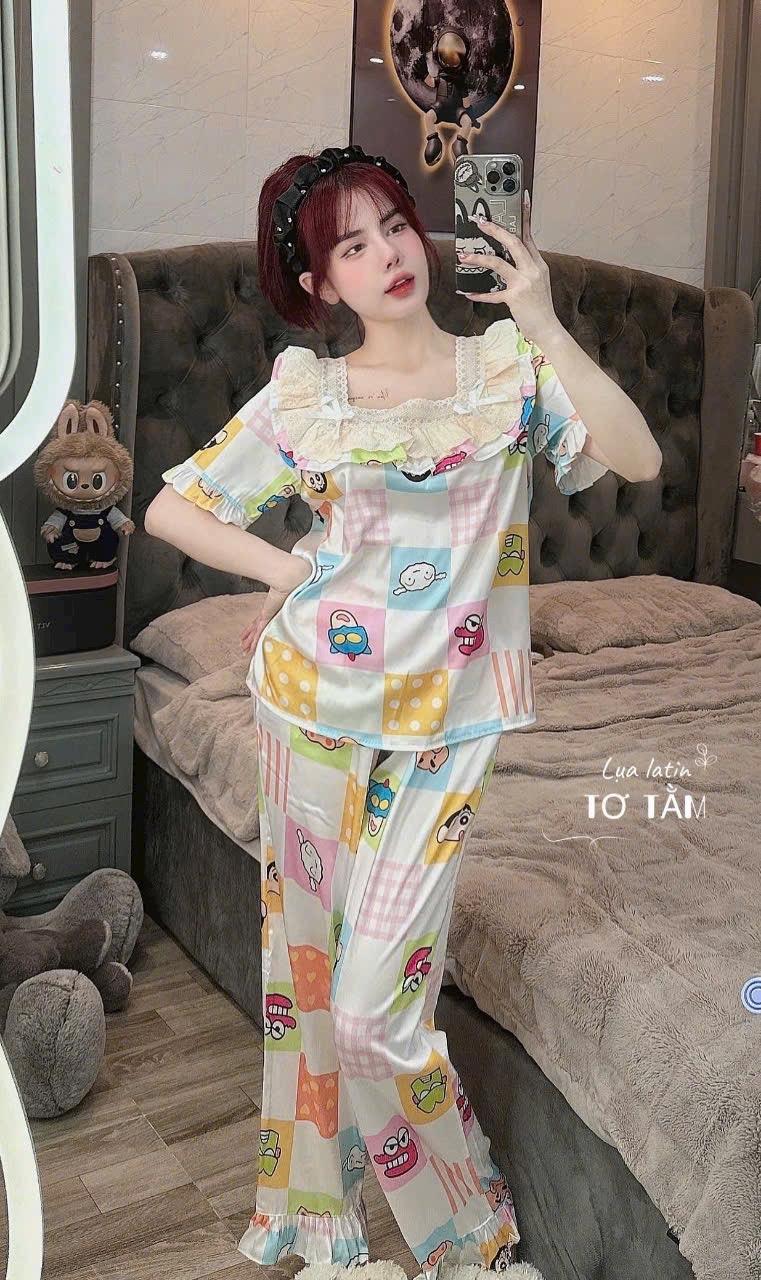 Product Introduction of Lụa xước tay cộc quần dài Nữ Women 25