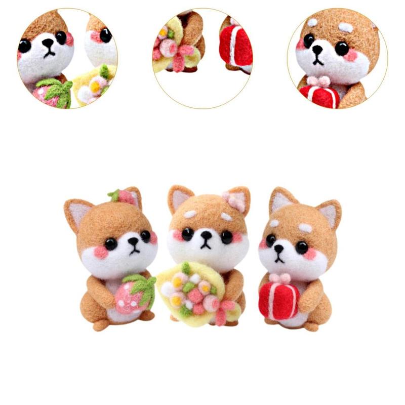 Product Introduction of Felting Kit, Animal Doll Felting Set with Felting Basic Tools, Portable Felting Craft Project DIY Wool Felt Material for Kids 2