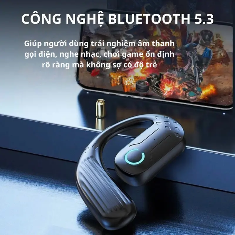 Tai Nghe Xoay 180° Khử Tiếng Ồn, Siêu Bass, Pin Trâu, Chống Nước, Âm Thanh To 2 Loa Kép 1