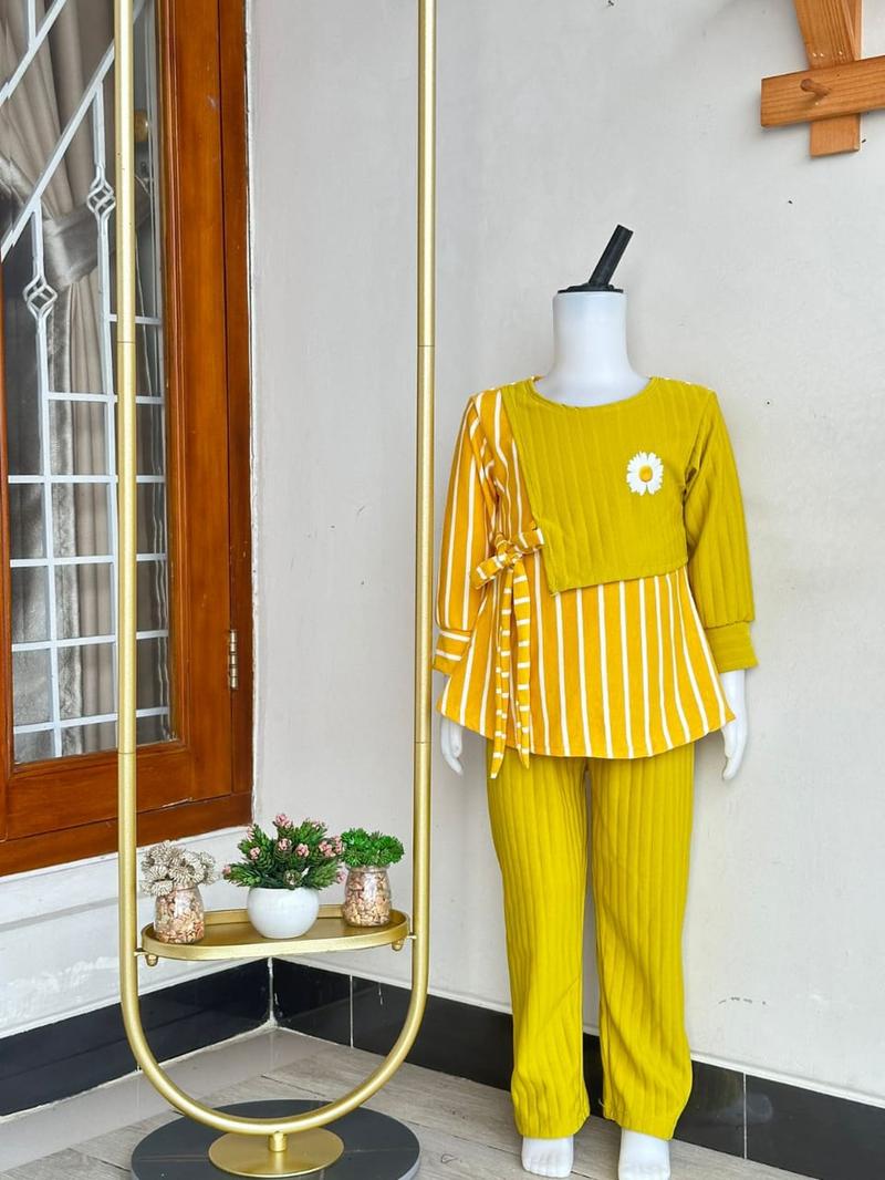 Product Introduction of Setelan Knit Hornet Rompi Anak Perempuan Usia 1-10 Tahun Lengan panjang 14