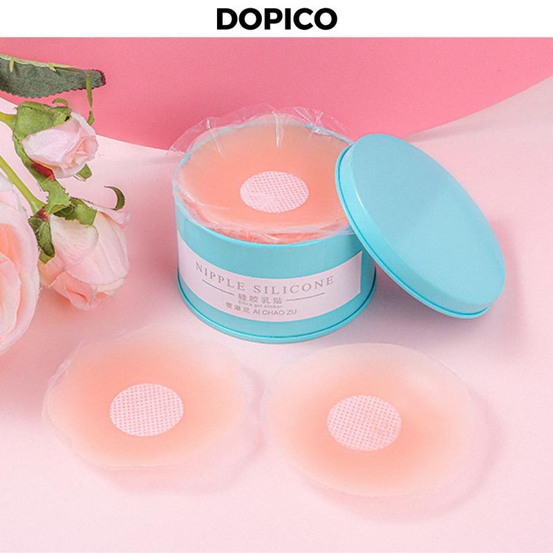 Miếng dán ngực ti Nữ Cao Su silicon Hộp 10 miếng sử dụng nhiều lần tiết kiệm DOPICO 306 Bra Women miếng dán vú miếng silicon miếng dán nâng đỡ silicon cho nữ miếng dán ngực nhũ hoa