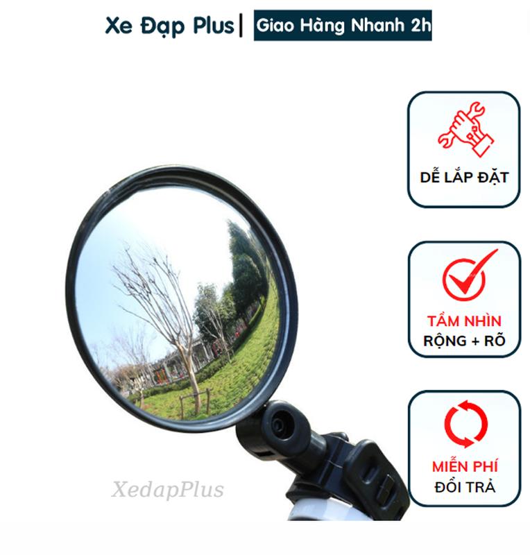 Gương xe đạp chống lóa phù hợp với mọi dòng xe bản tròn - mặt gương to G02