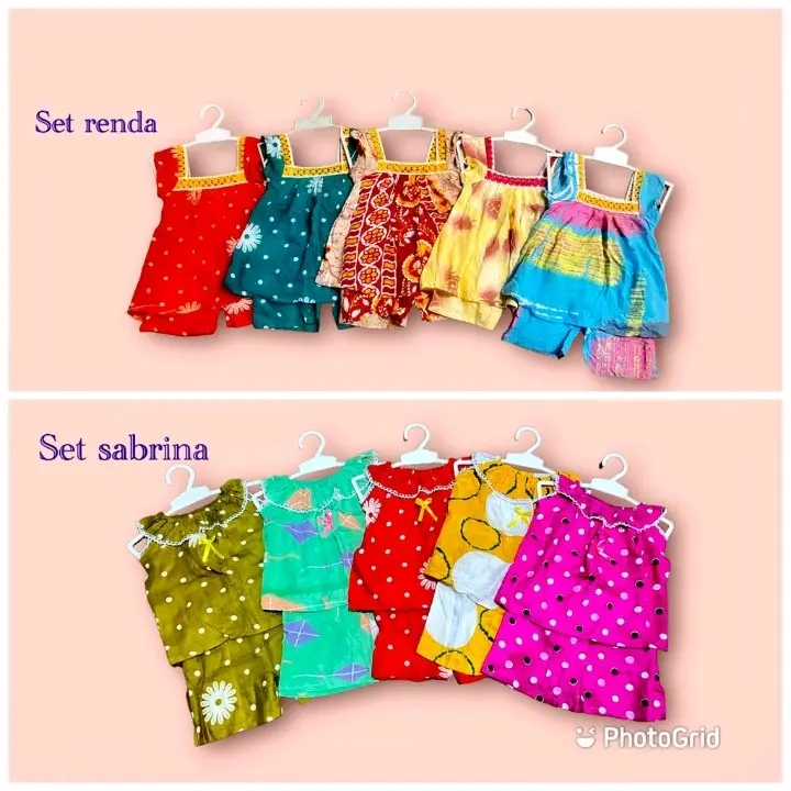 Isi 10pc Paket usaha setelan sabrina dan set renda 0-2tahun