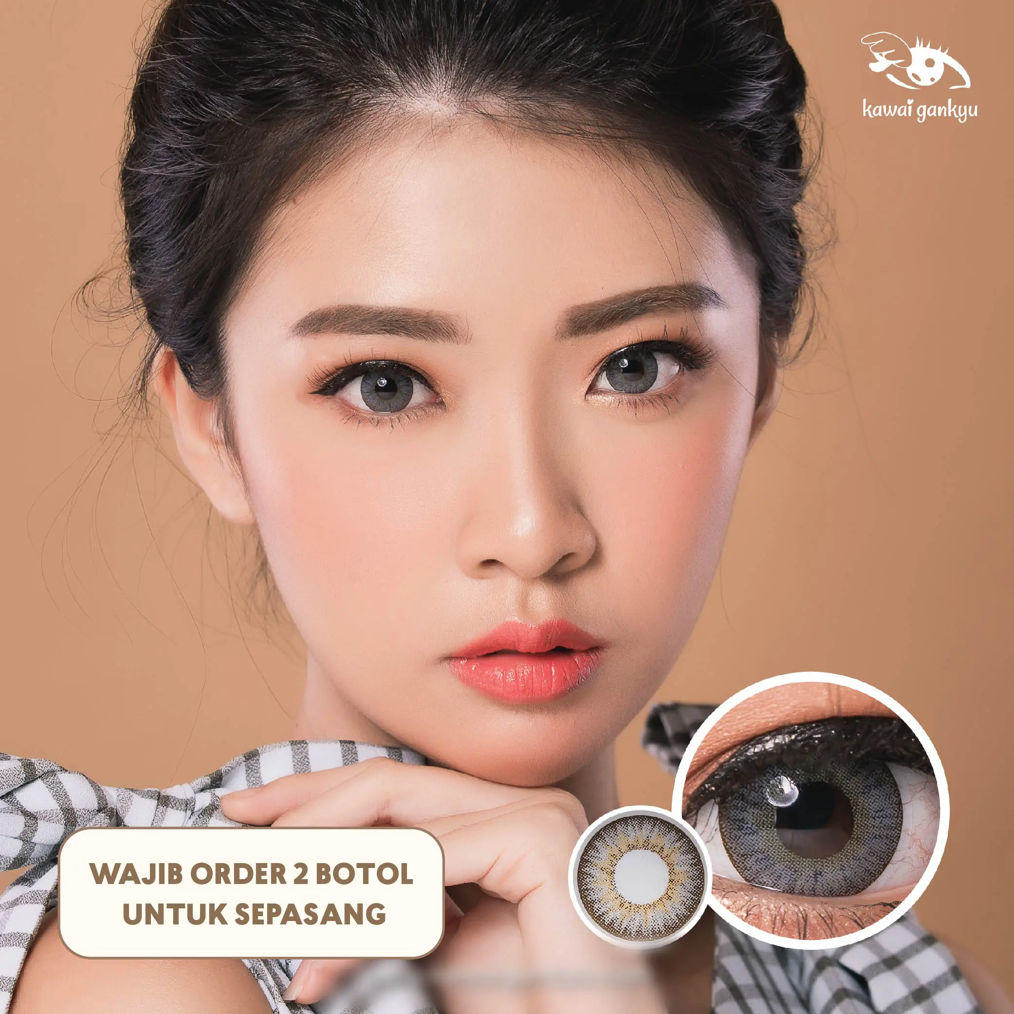 Kawai Gankyu Softlens - Voxie Phoenix Gray (1botol/SETENGAH PASANG)