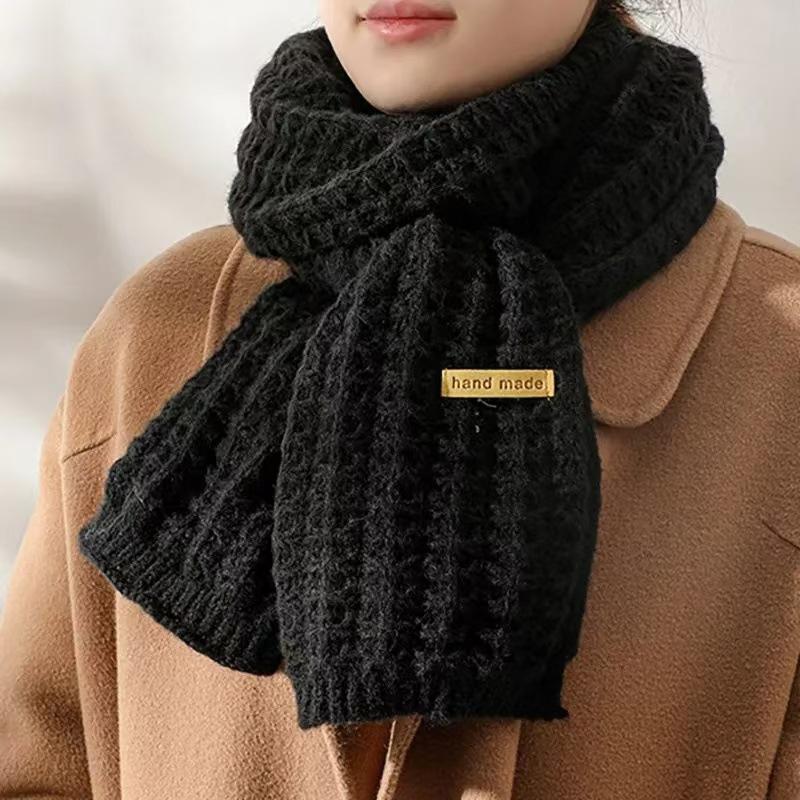 Women's Wool Knitted Scarf Autumn and Winter Korean Style All-Matching Thickened Warm Shawl Atmosphere High Sense Student Scarf Fashion 8